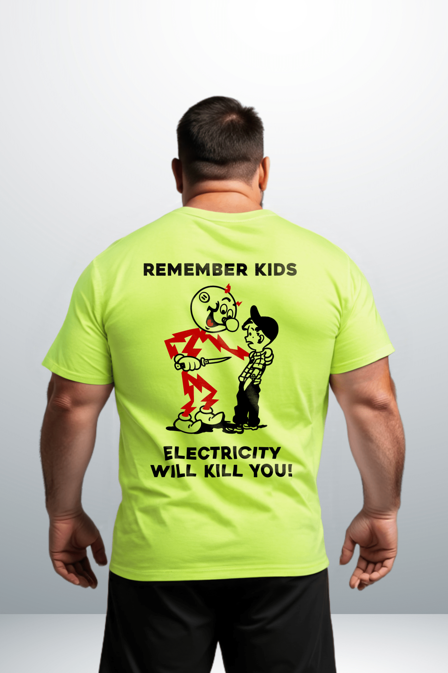 N'oubliez pas les enfants - T-shirt jaune fluo