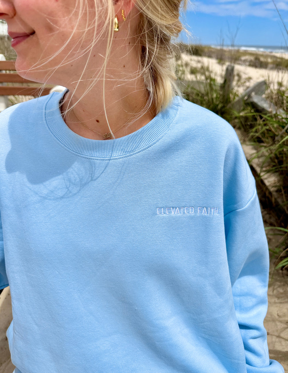 Basics Dream Blue col ras du cou unisexe