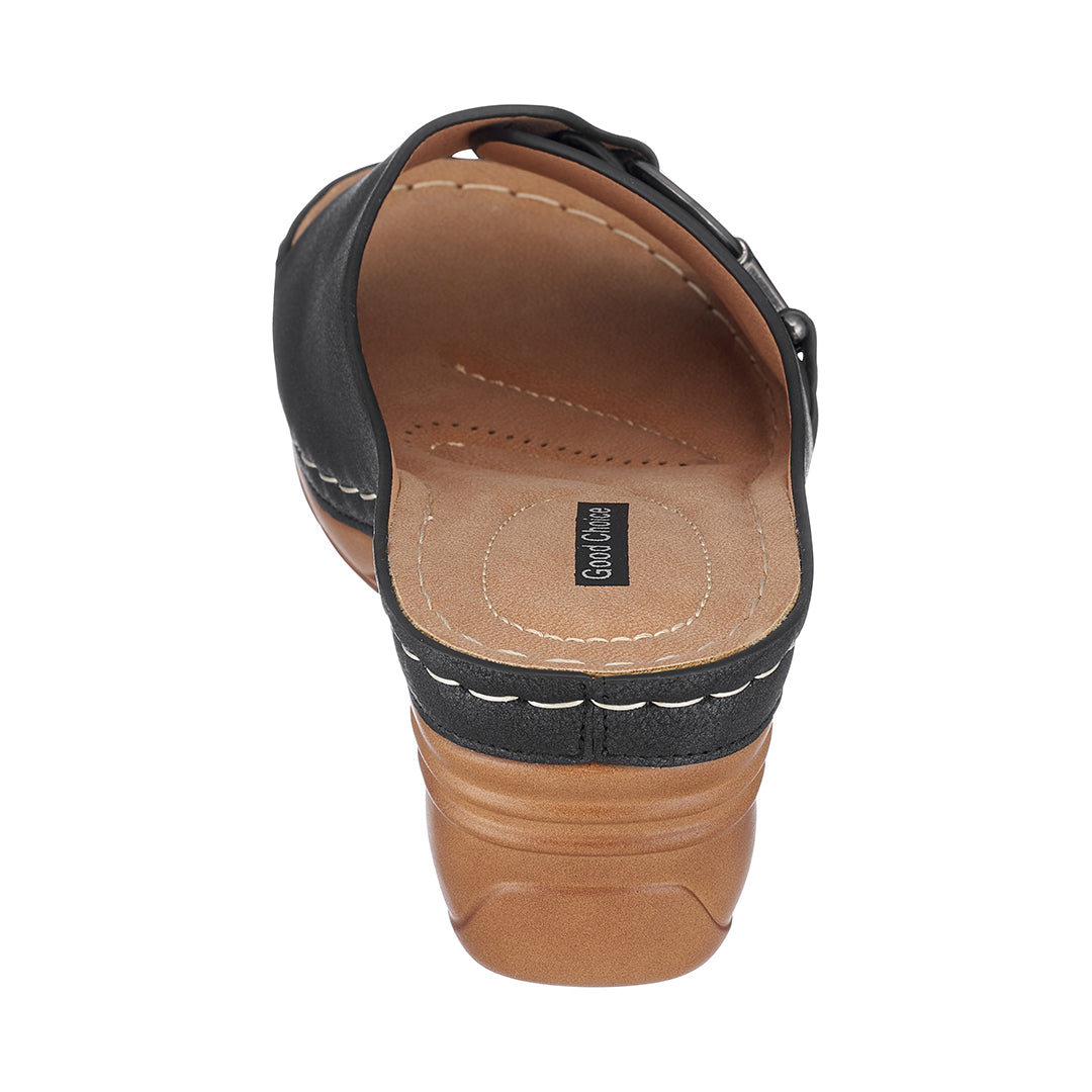 Sandales compensées noires Women's Bay