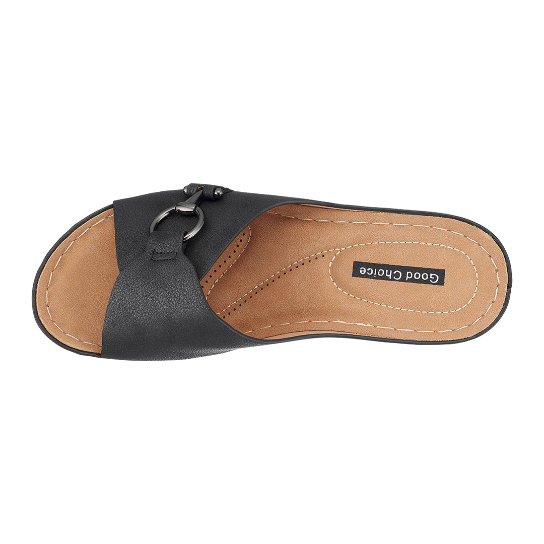 Sandales compensées noires Women's Bay