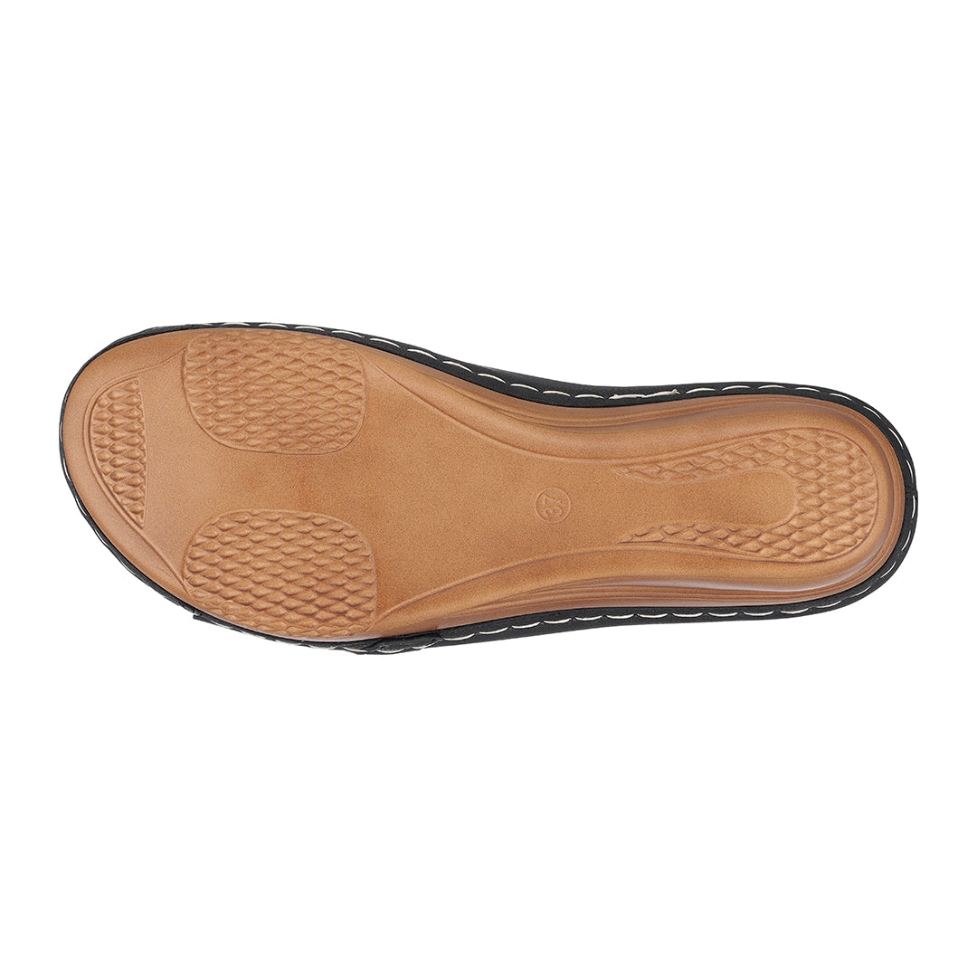 Sandales compensées noires Women's Bay