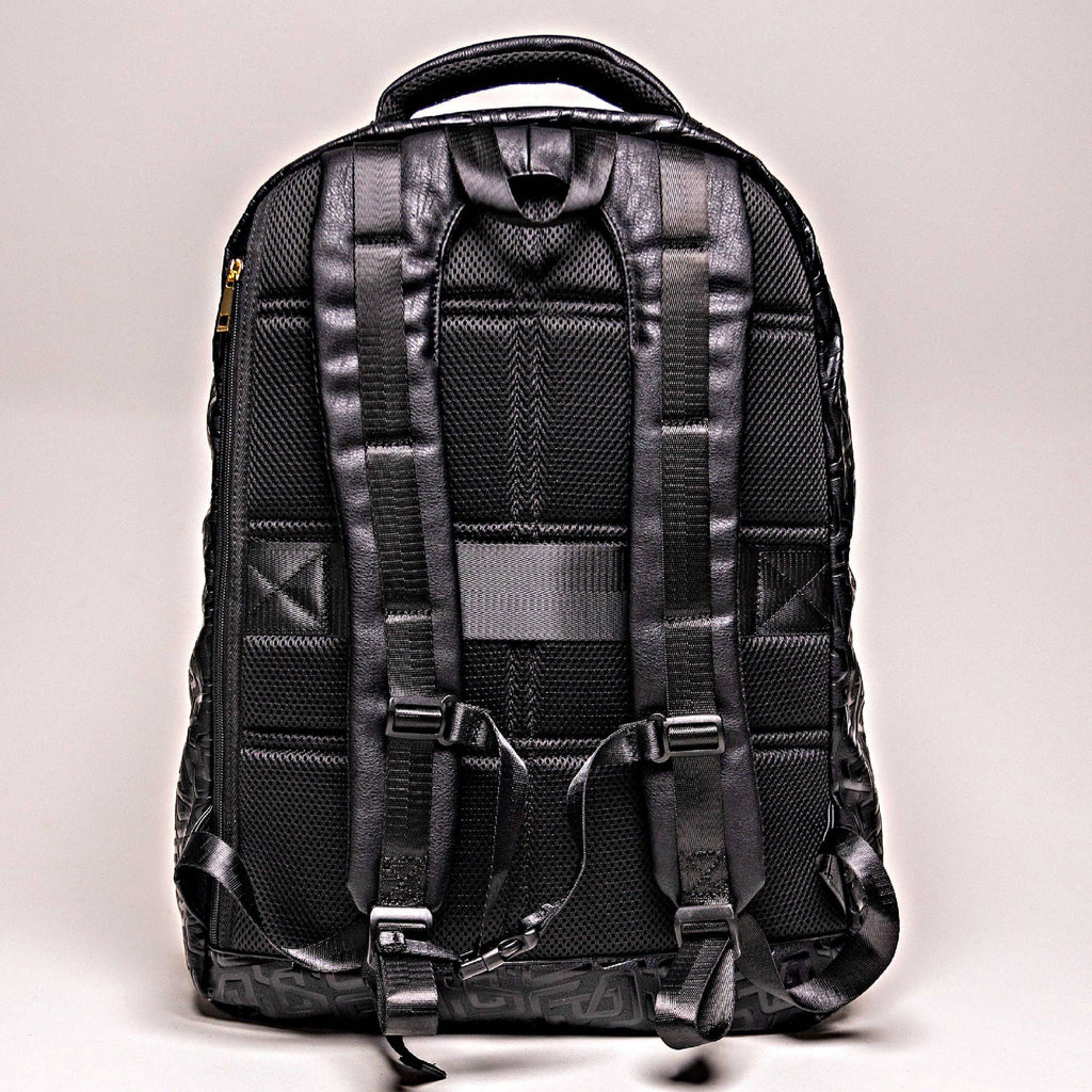 Sac bandoulière de ville en cuir monogrammé noir