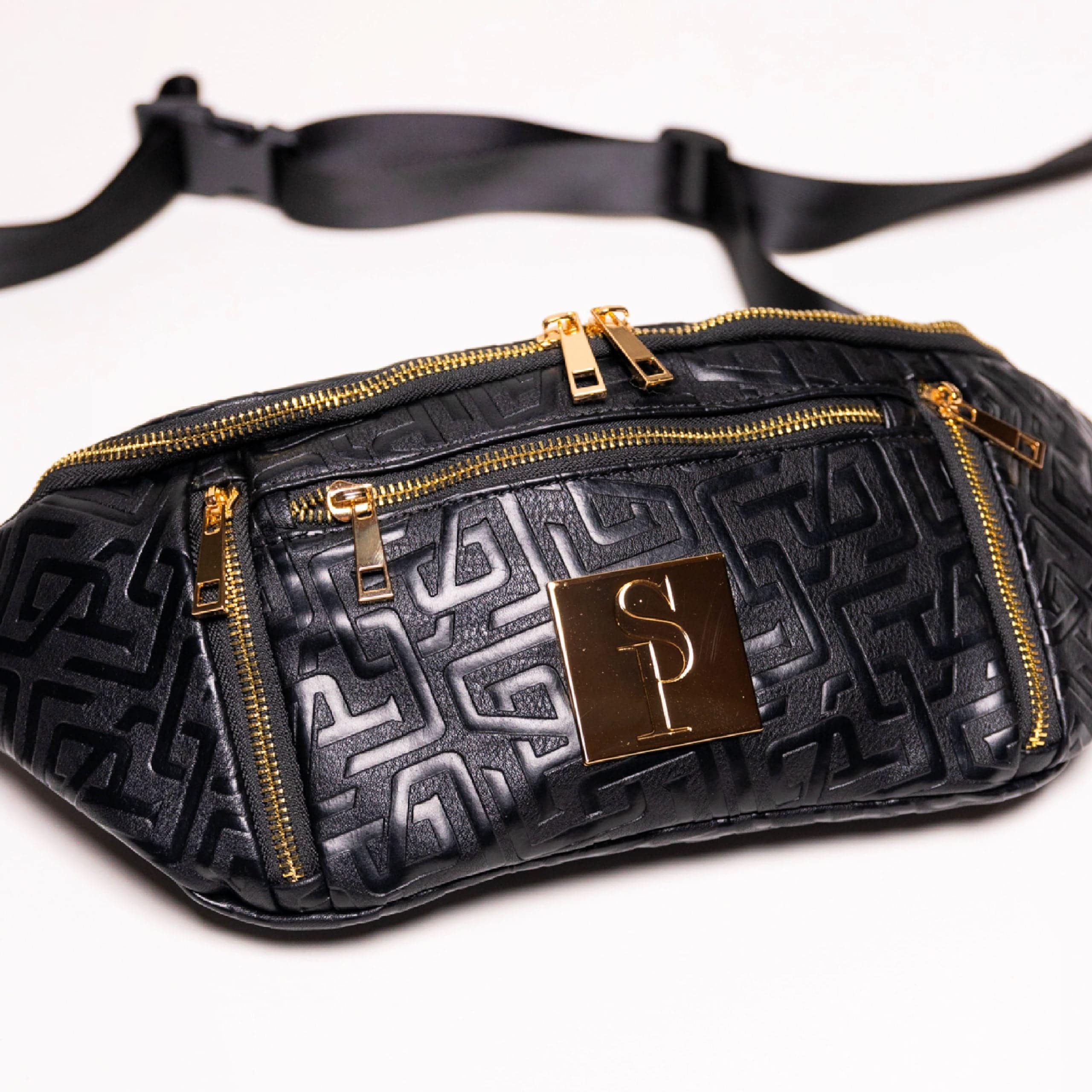 Sac Bandoulière Monogramme Noir en Cuir
