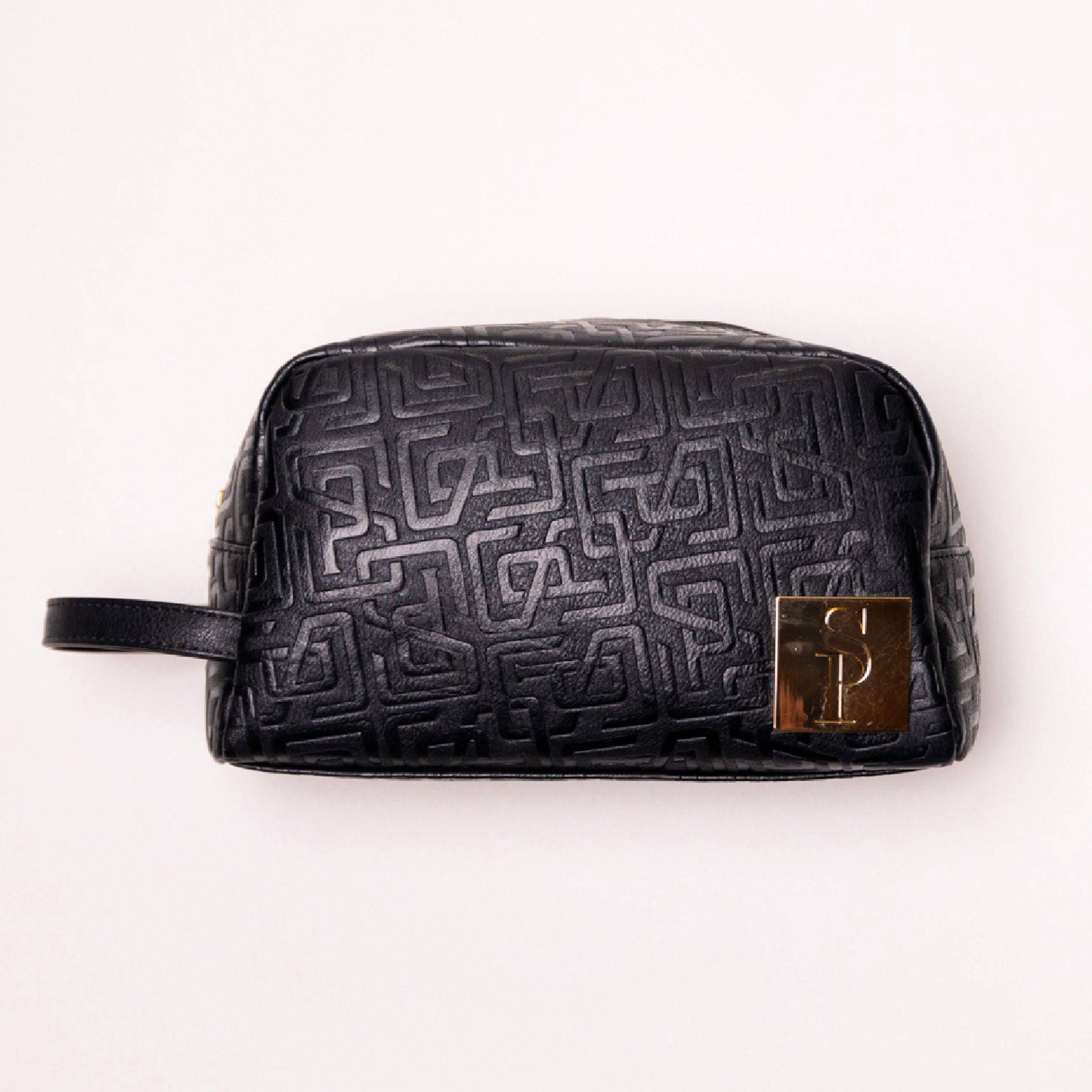 Trousse de Toilette en Cuir Monogramme Noir