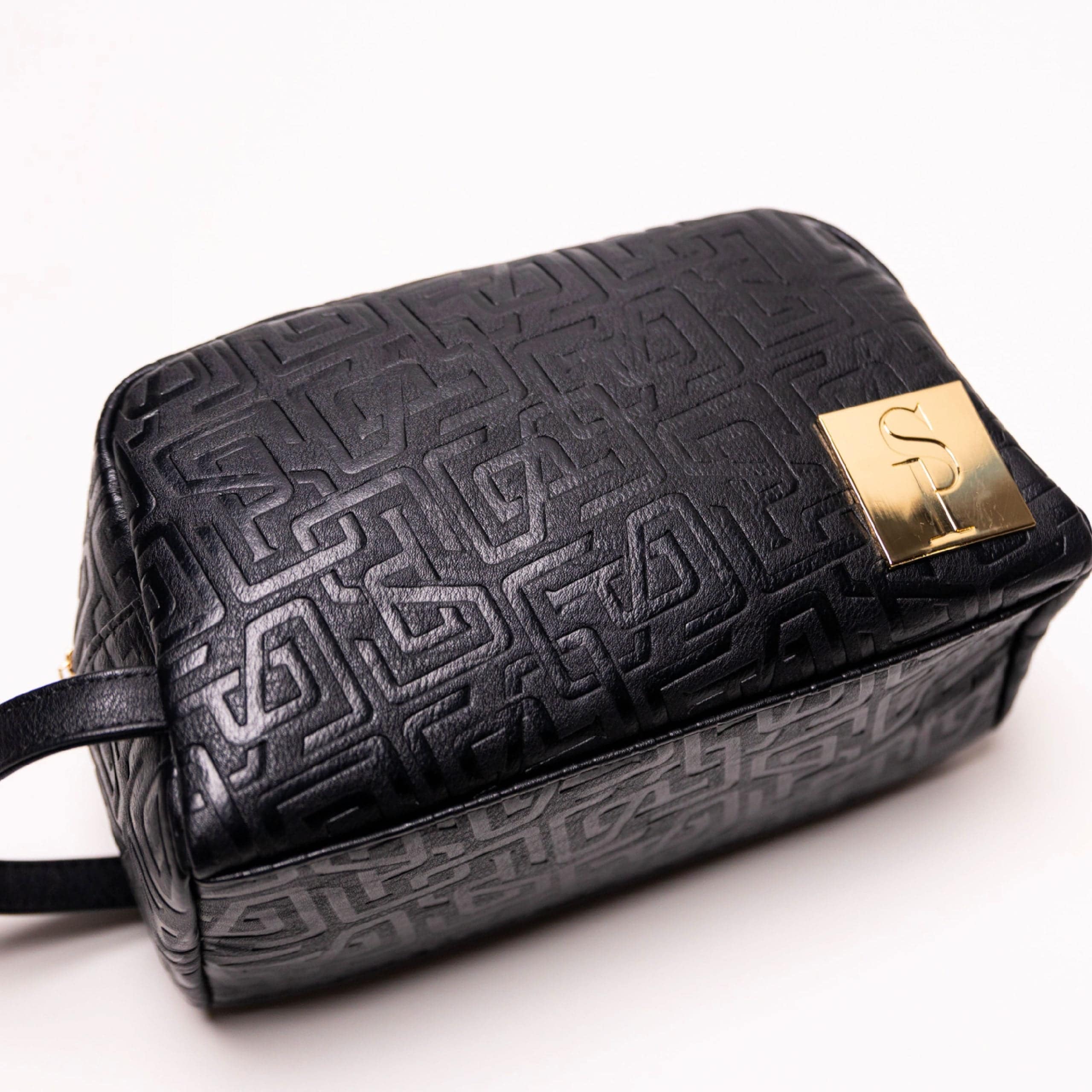 Trousse de Toilette en Cuir Monogramme Noir