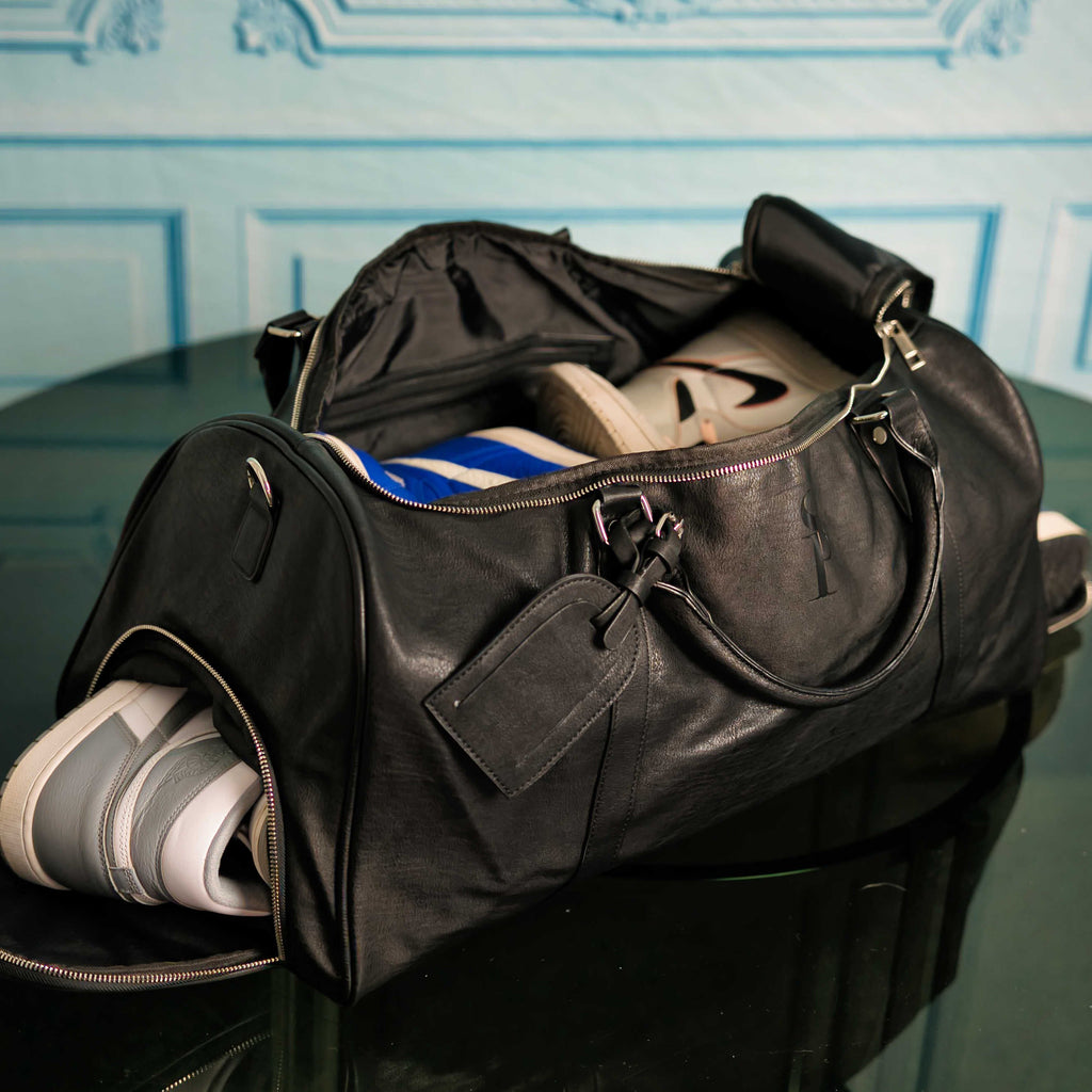 Ensemble de sacs à roulettes en cuir noir