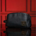 Trousse de Toilette en Cuir Noir