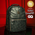Sac bandoulière de ville en cuir monogrammé noir