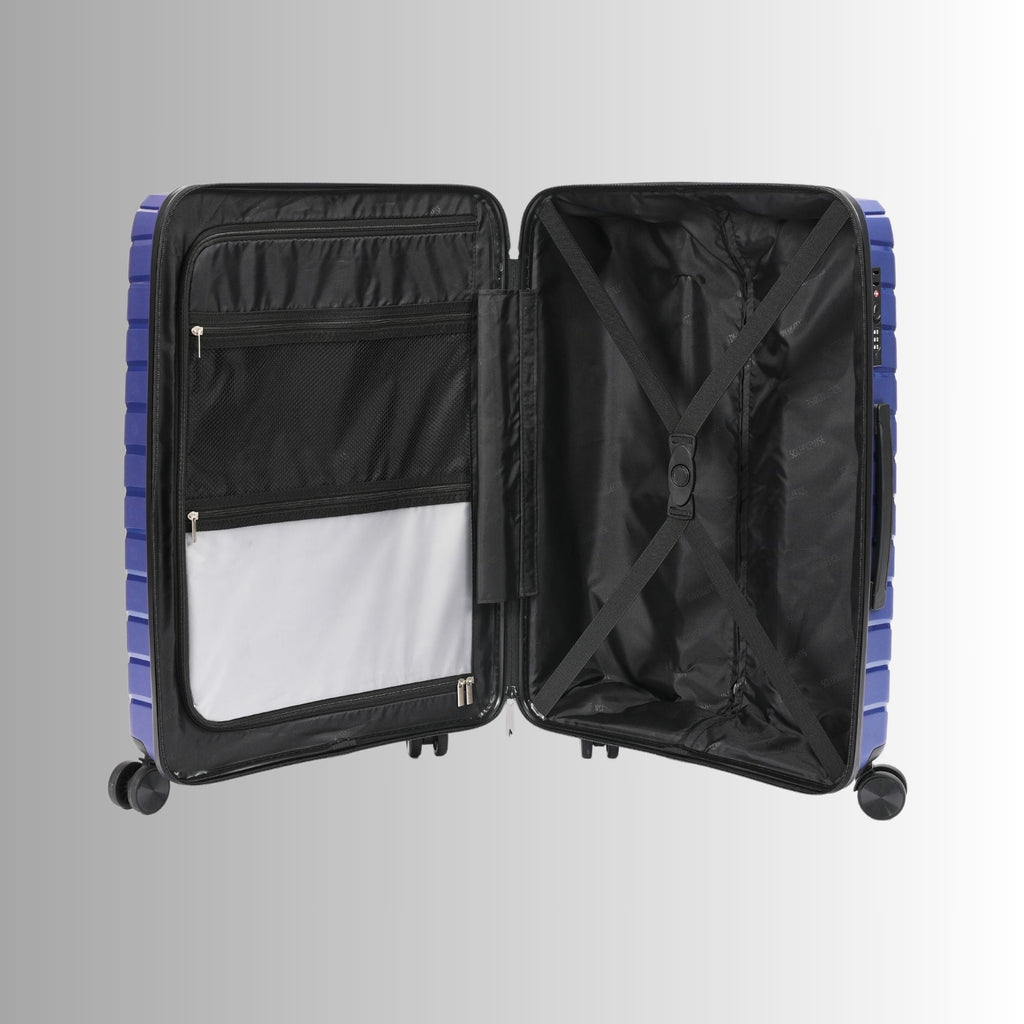 Ensemble de valises rigides à roulettes bleues (28, 24 et 20 po)