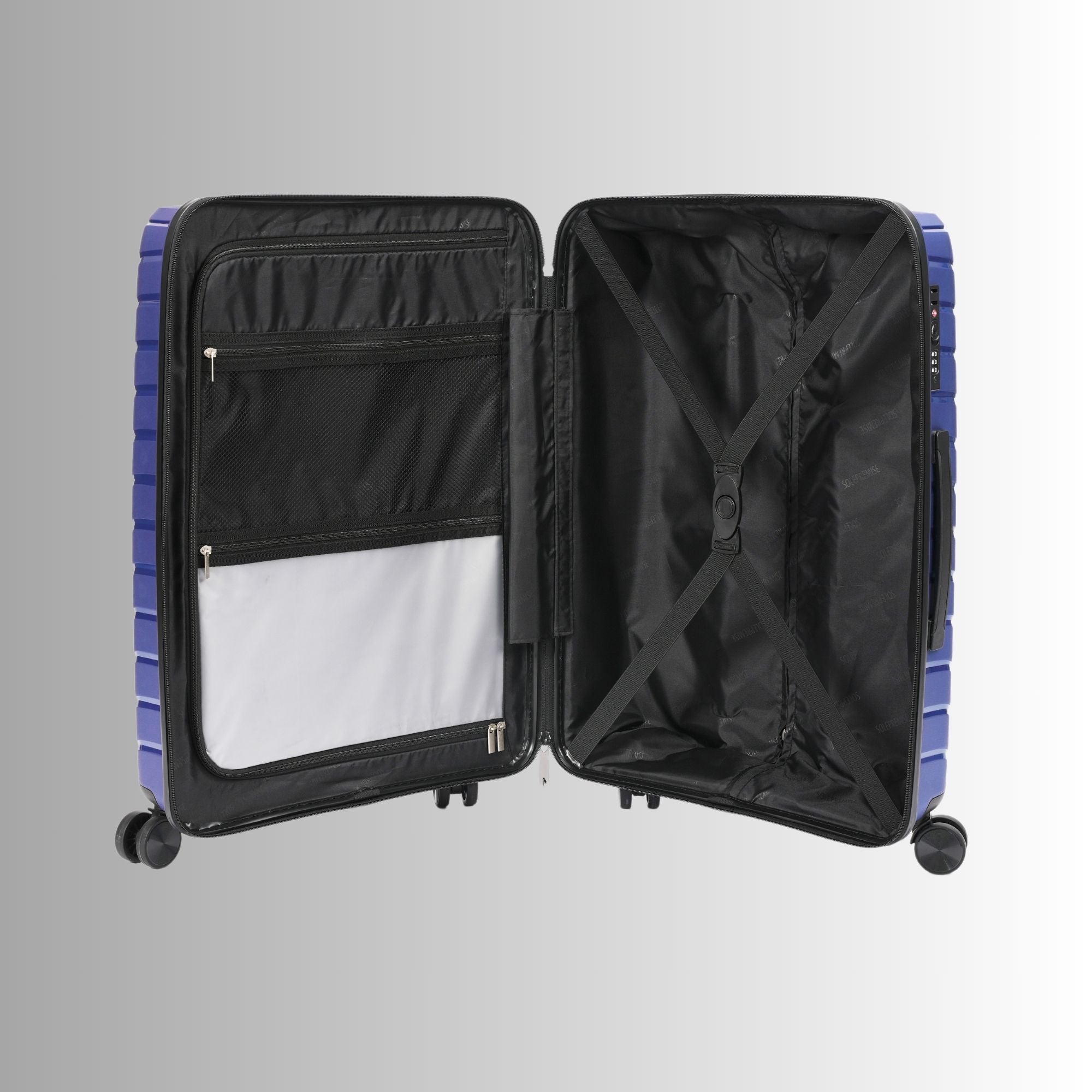 Ensemble de valises rigides à roulettes bleues (28, 24 et 20 po)