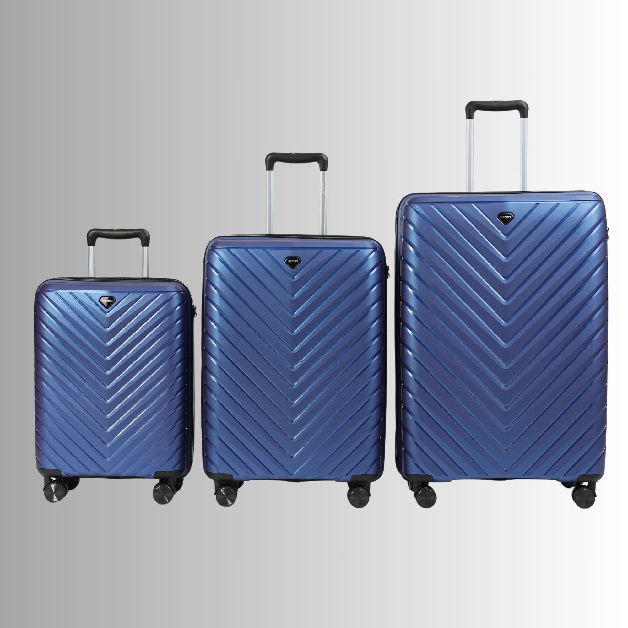 Ensemble de valises rigides à roulettes bleues (28, 24 et 20 po)