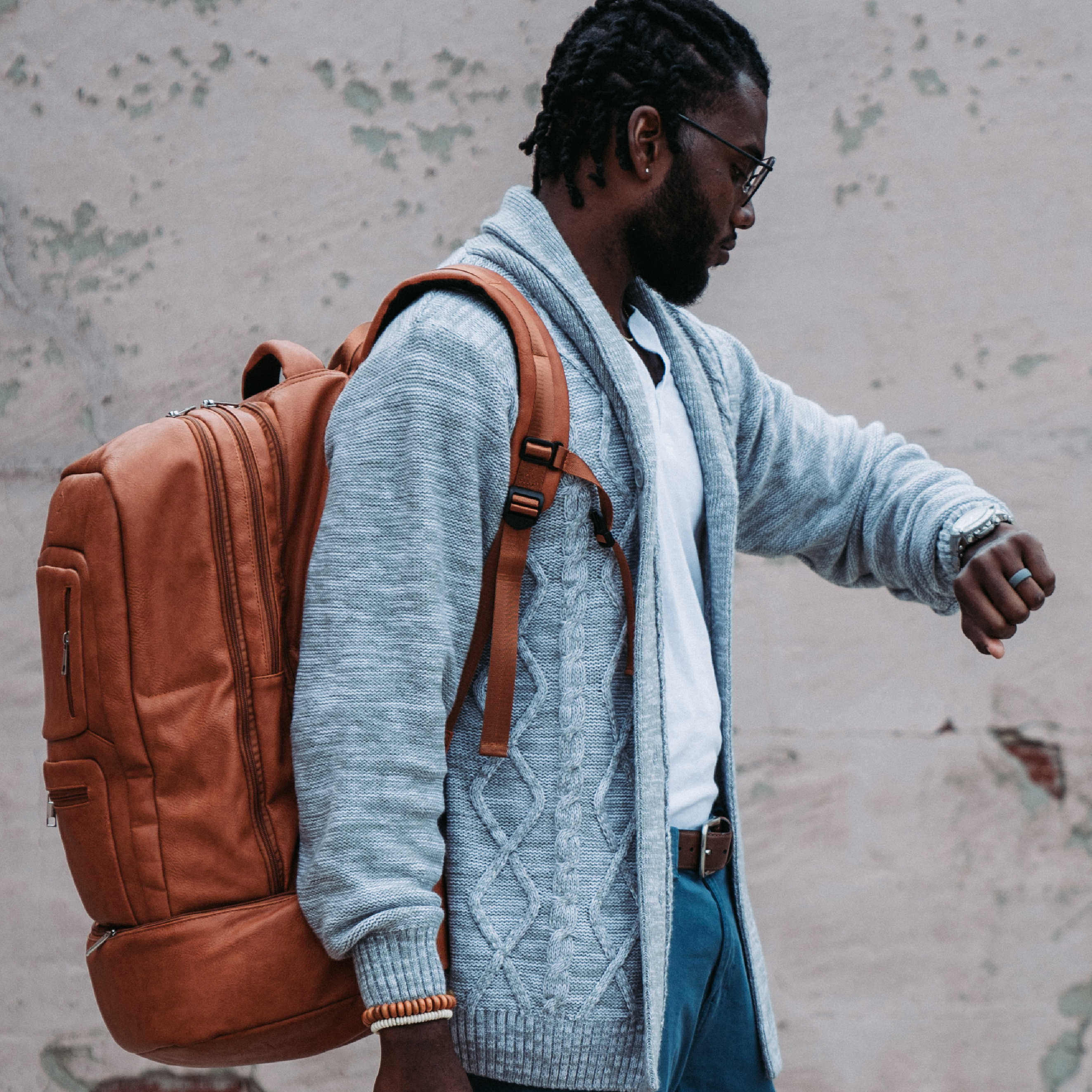Sac de voyage cabine de luxe en cuir marron breveté (seulement 300 exemplaires)