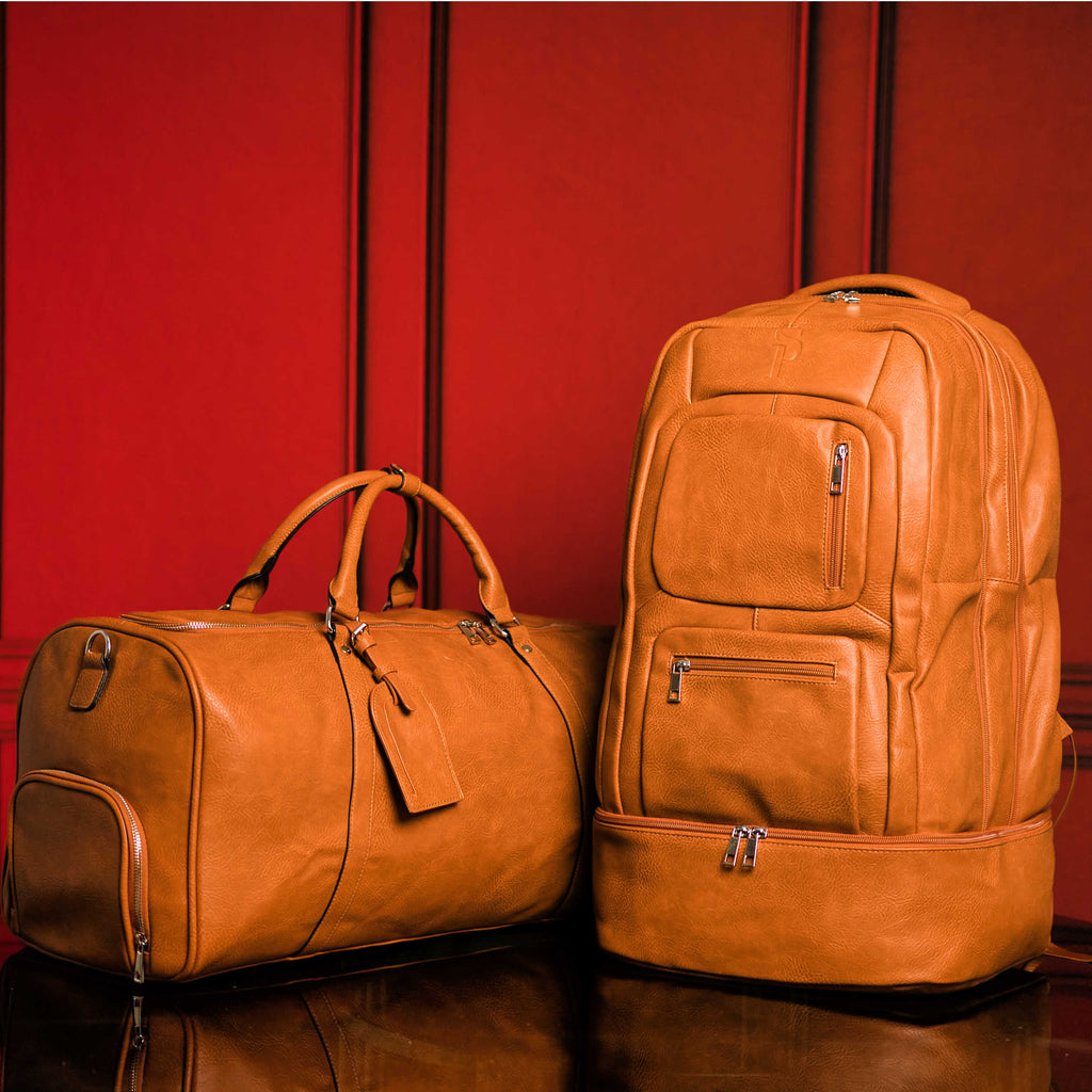Sac de voyage breveté en cuir marron (grand format) (300 exemplaires seulement)