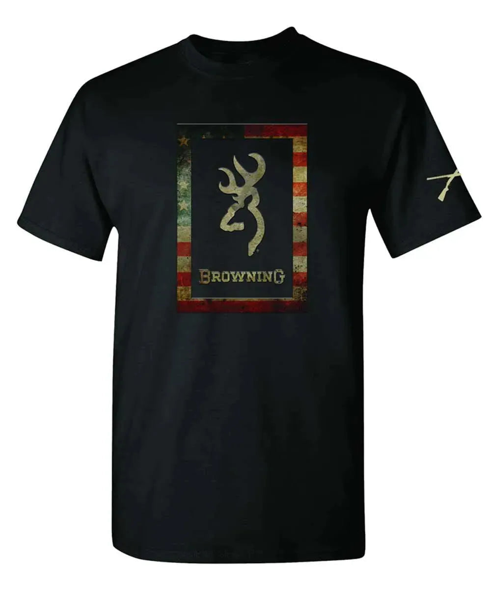 T-shirt Browning Rustic Flag Frame (noir) pour homme