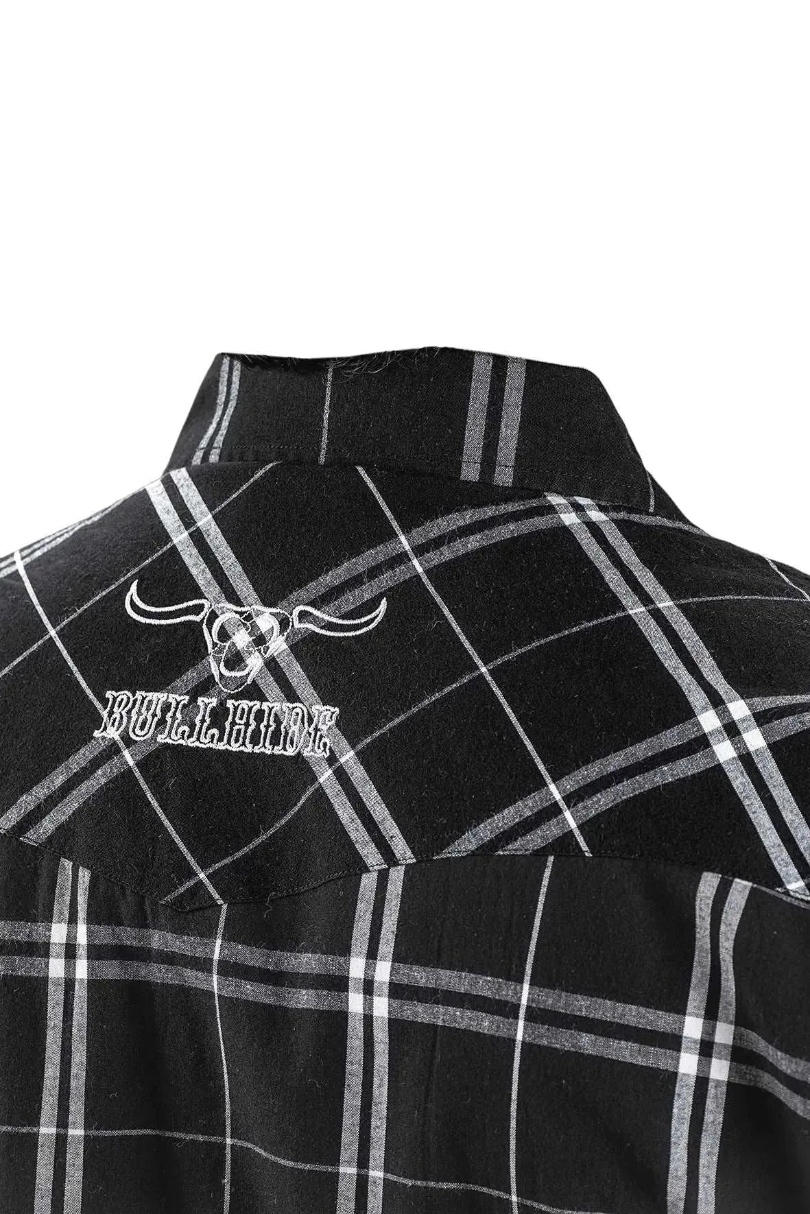 Chemise Western à carreaux noir Bullhide pour homme