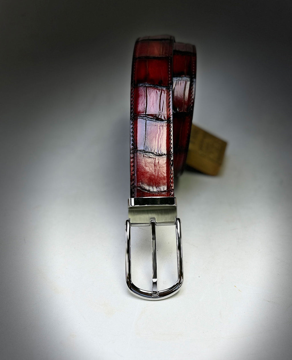 Maurice Custom Alligator Belt - Burgundy