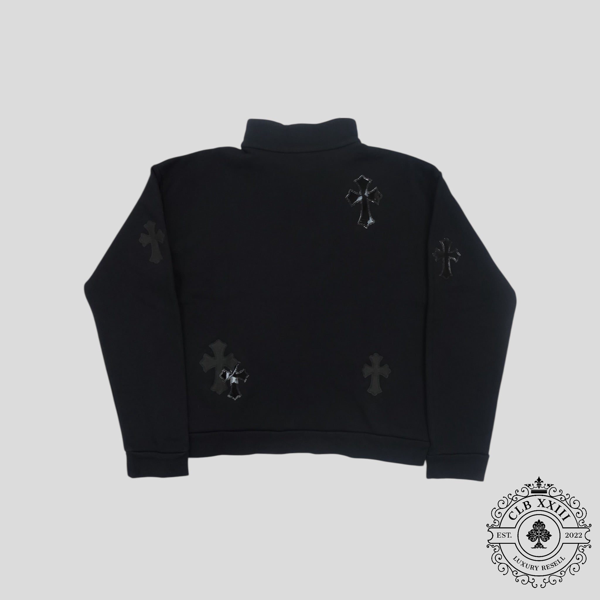 Chrome Hearts Quarter Zip en poil de poney noir