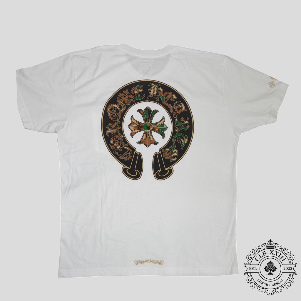 T-shirt Chrome Hearts Triple Cross blanc/camouflage