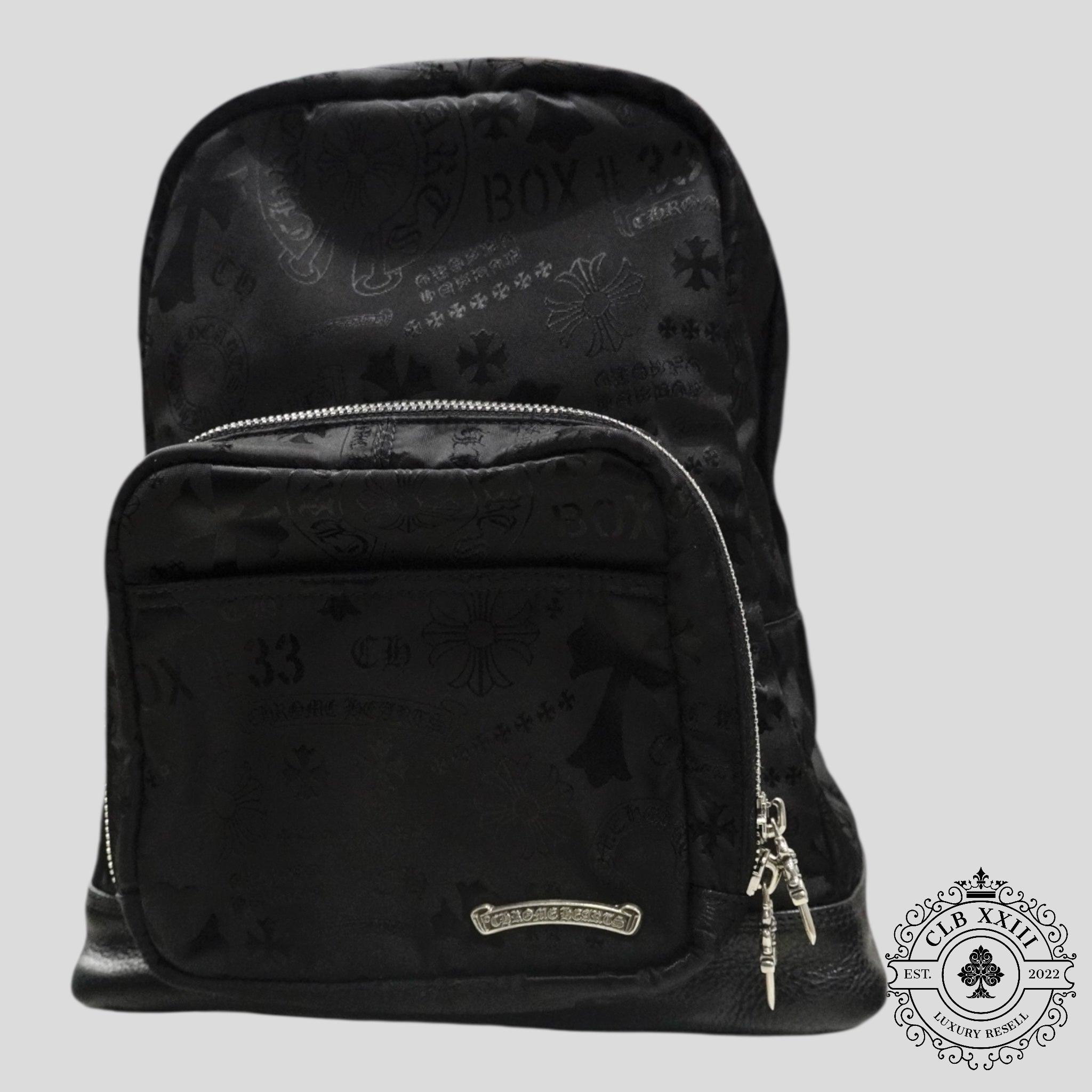 Mini sac à dos en nylon à motifs multiples Chrome Hearts 7th Grade, noir