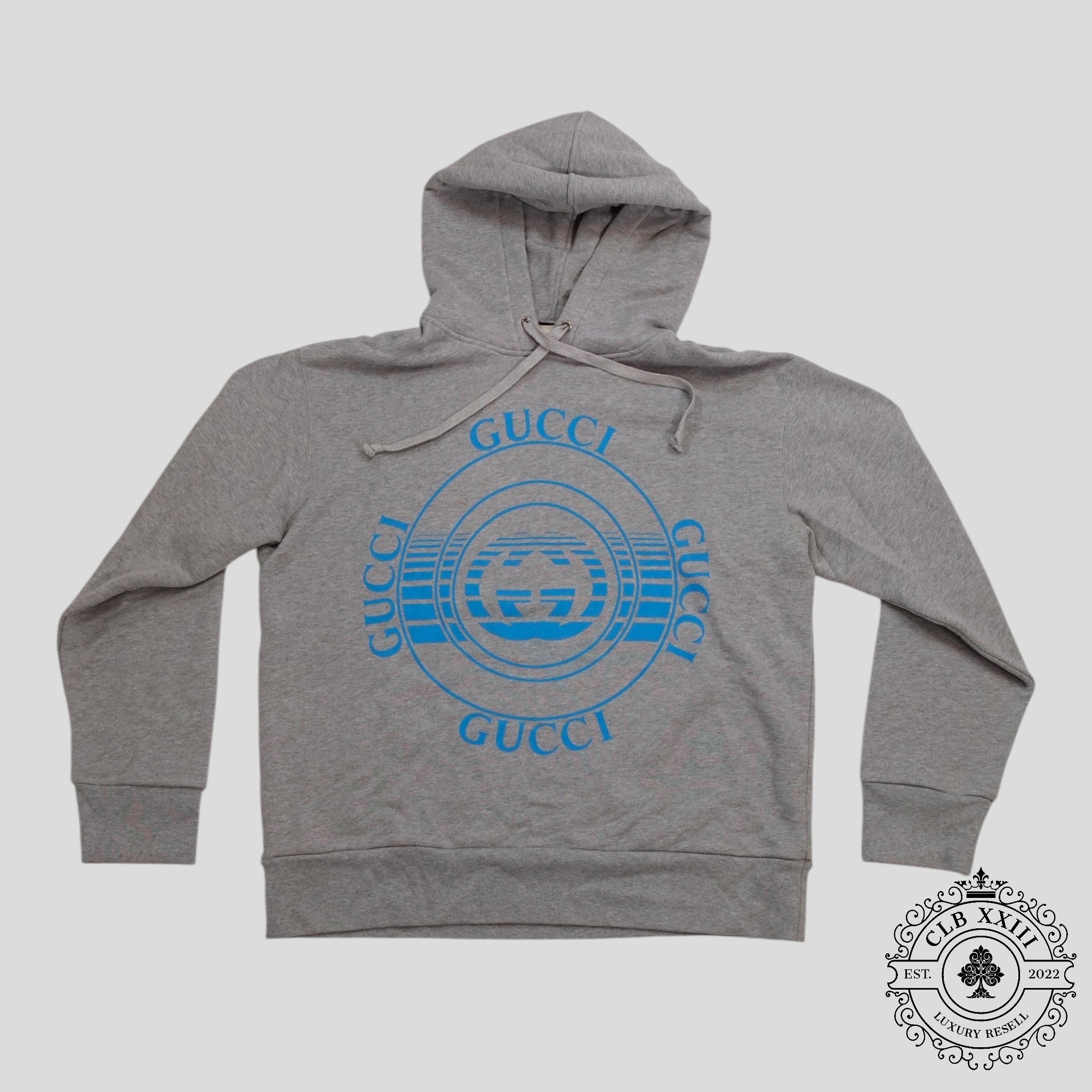 Sweat à capuche Gucci imprimé disque gris