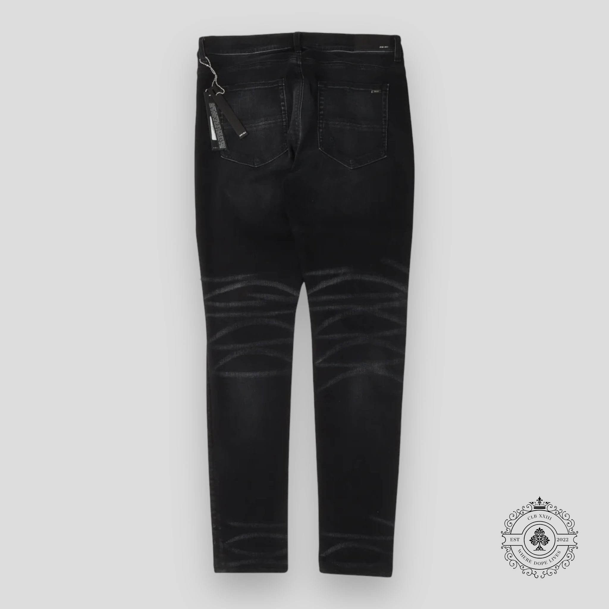 Jeans Amiri Leopard Patch Thrasher noirs