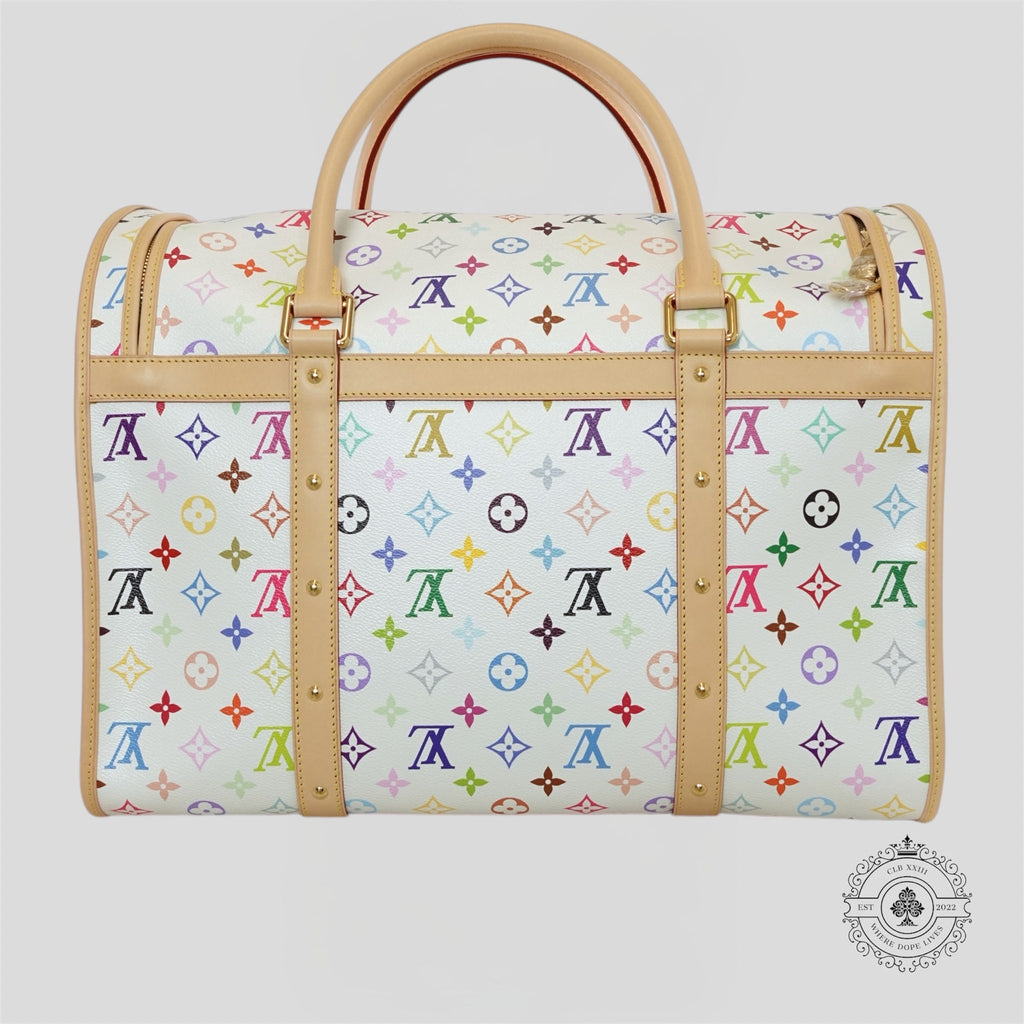 Sac pour chien Louis Vuitton x Takashi Murakami en blanc