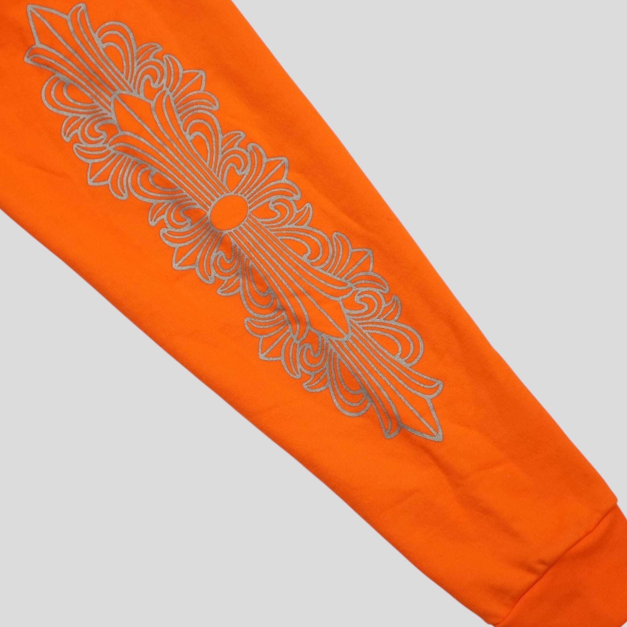 Sweat à capuche Chrome Hearts Miami édition exclusive avec logo fer à cheval, couleur orange