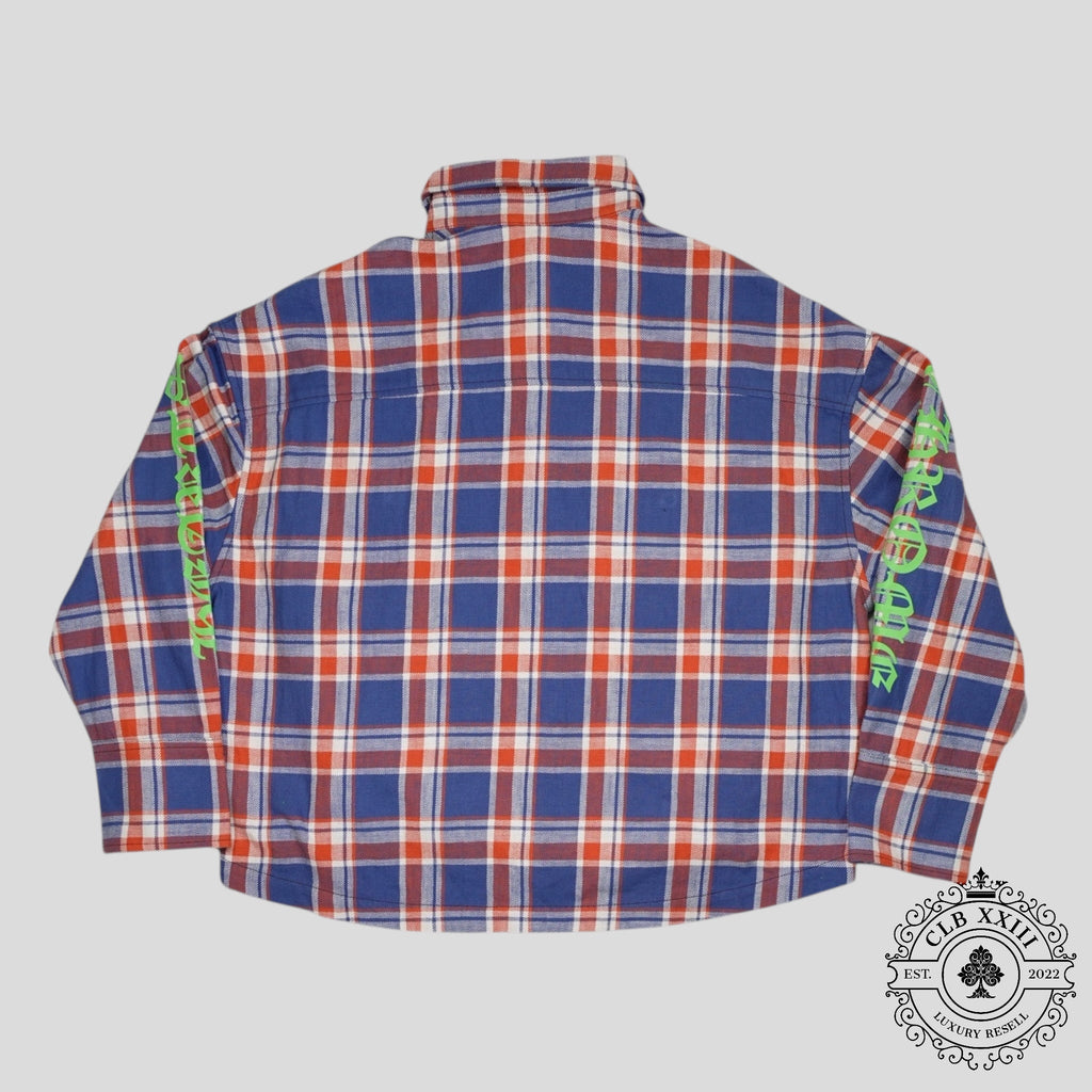 Chemise en flanelle Chrome Heart à logo sur la manche bleue/rouge