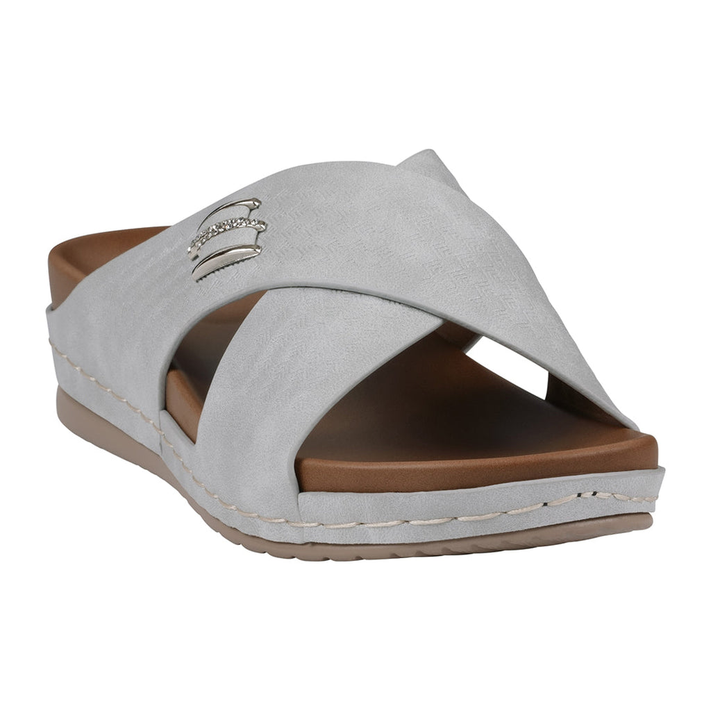 Sandales Carter argentées confort femme