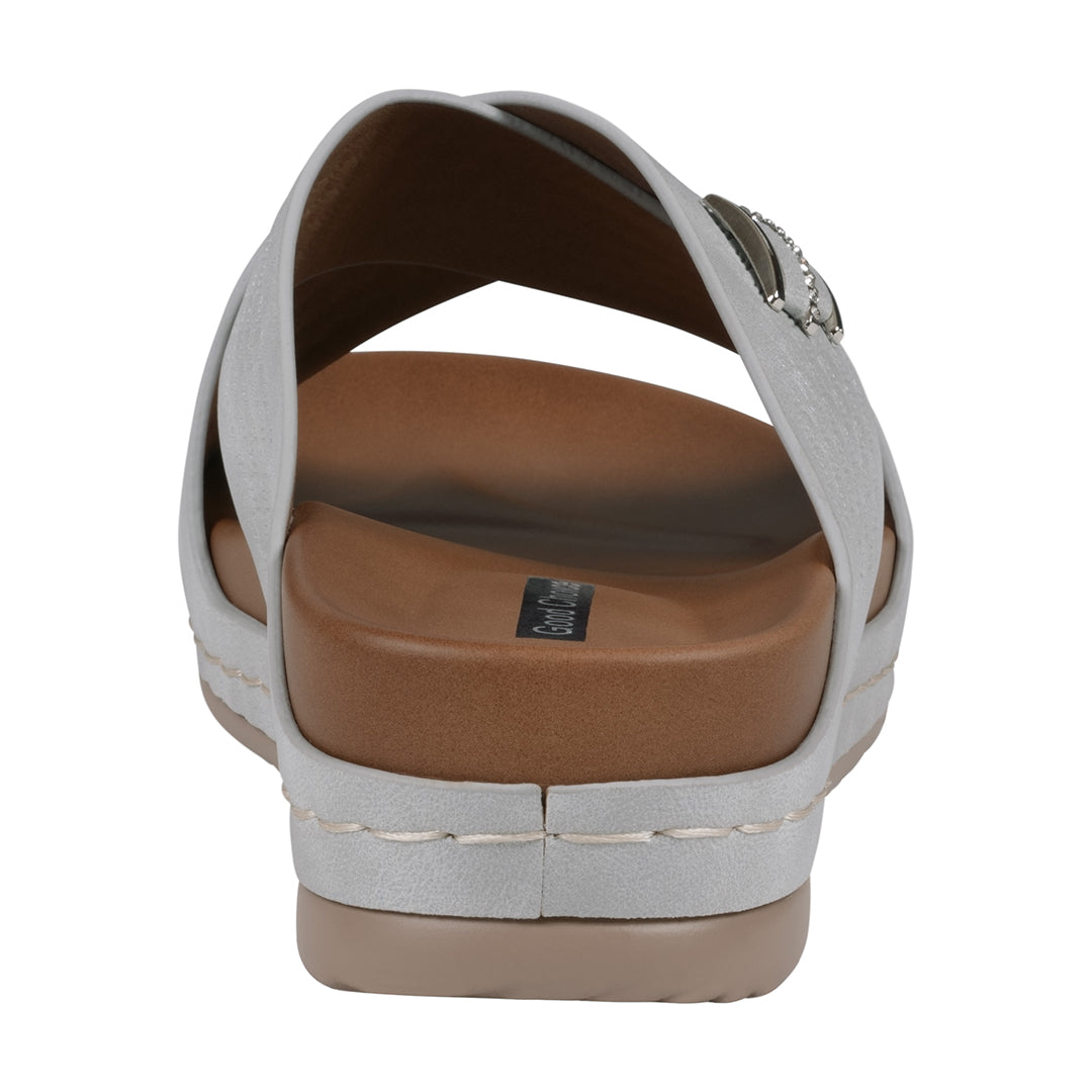 Sandales Carter argentées confort femme
