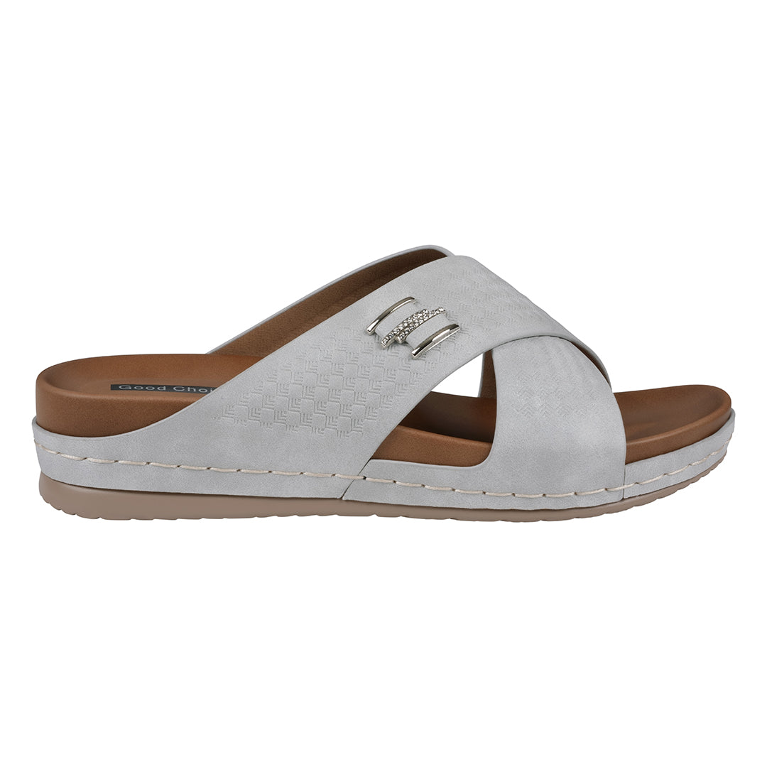 Sandales Carter argentées confort femme