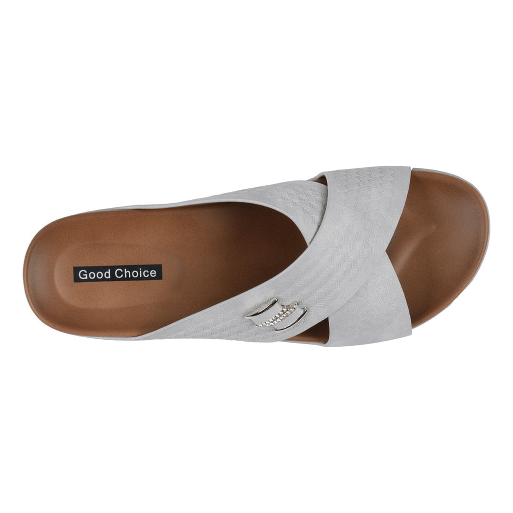 Sandales Carter argentées confort femme