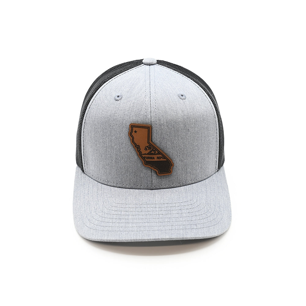 Casquette en cuir avec écusson drapeau de l'État de Californie