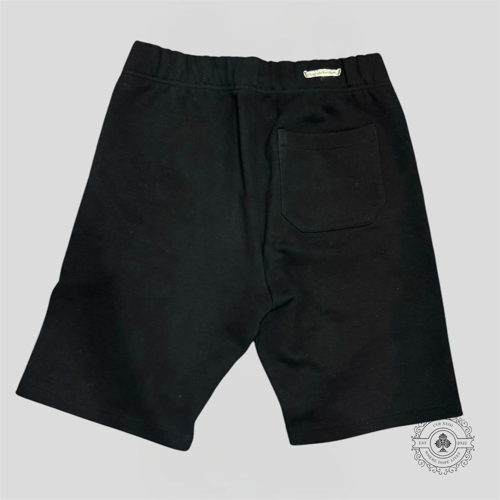 Shorts molletonnés brodés Chrome Hearts Cemetery Cross en noir