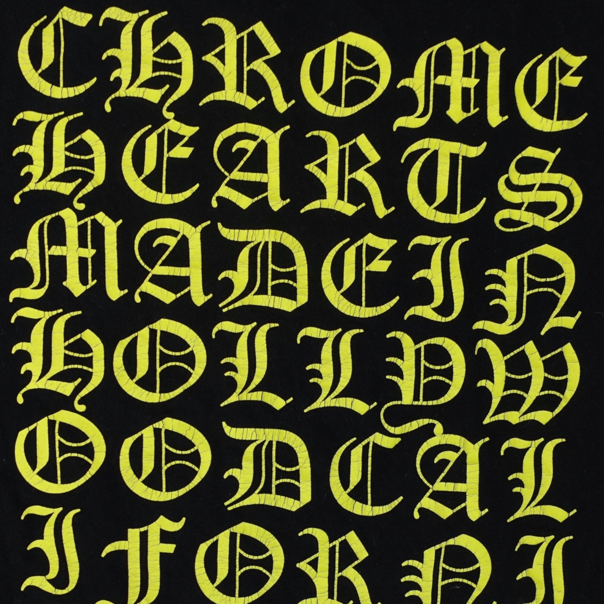 T-shirt manches longues Chrome Hearts Eyechart noir/vert néon