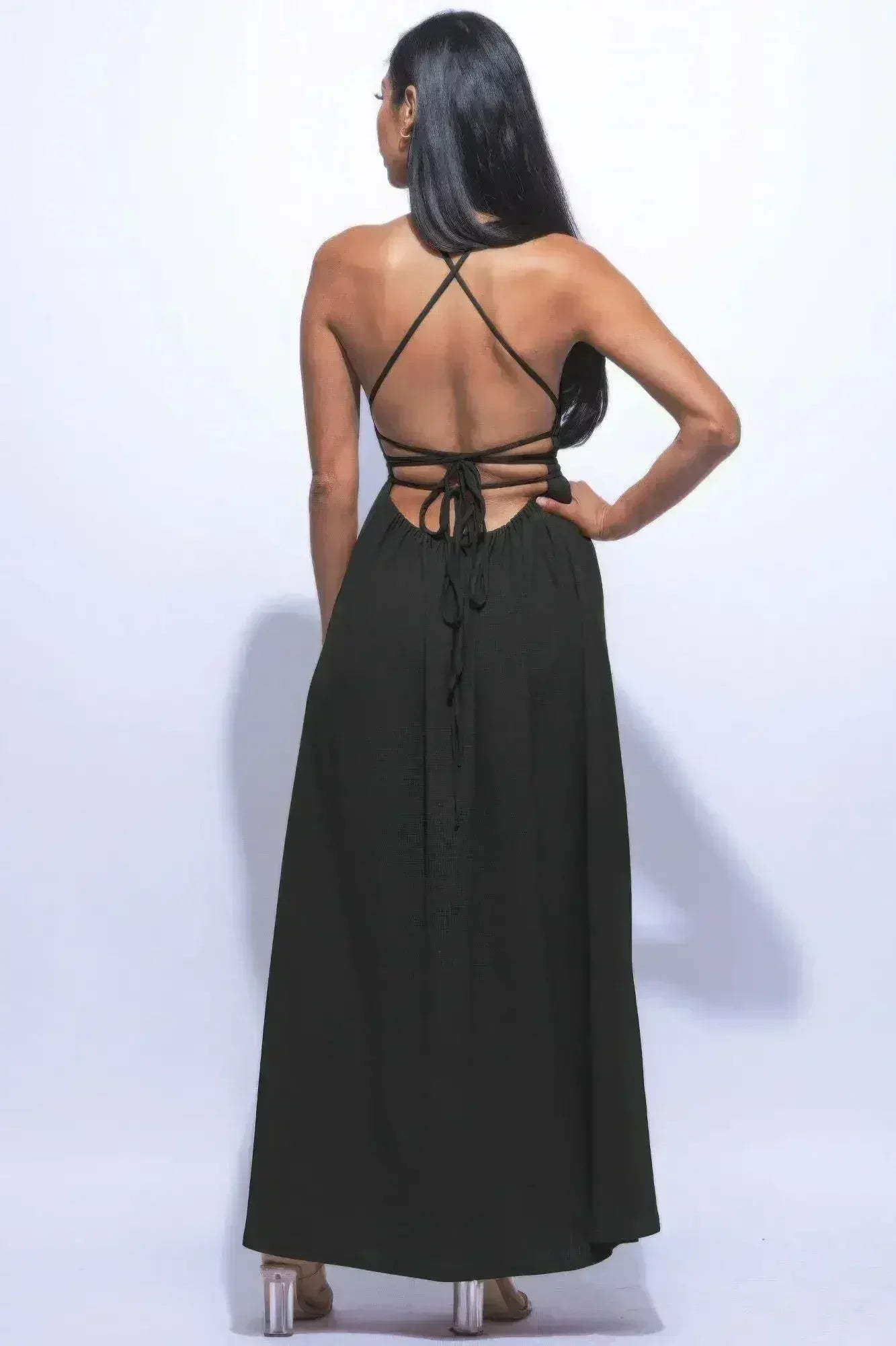 Robe longue fendue sur les côtés