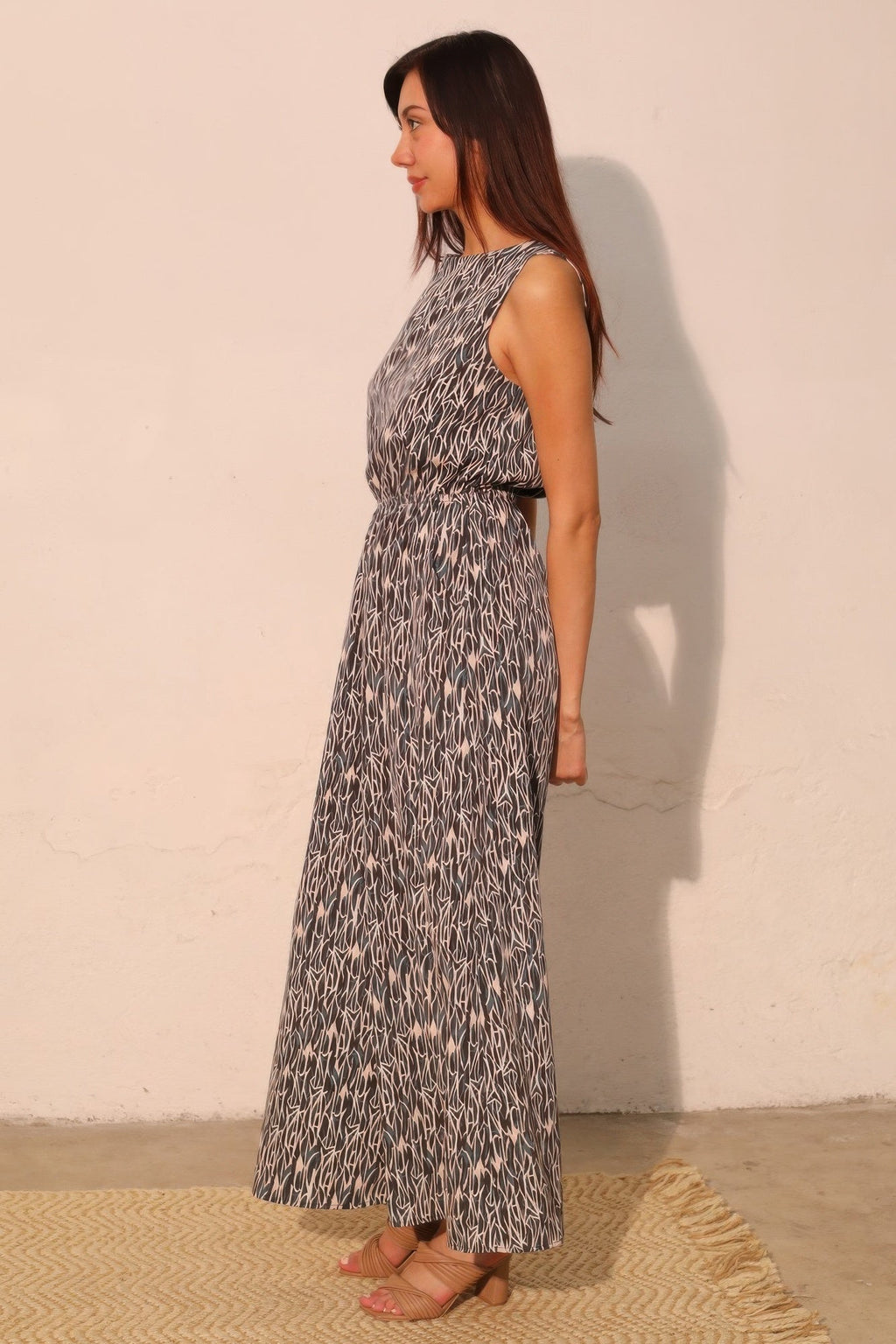 Night Meadow Sleeveless Bubble Jumpsuit