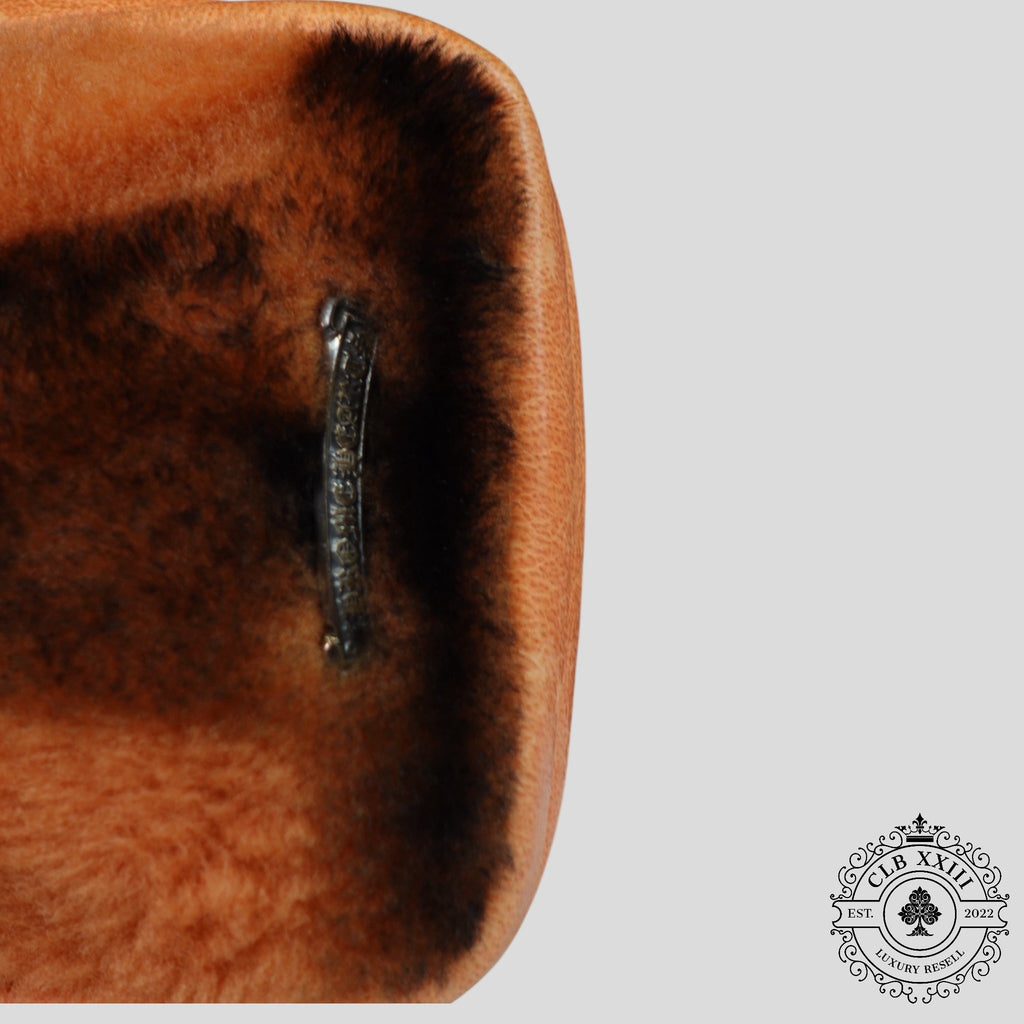 Sac Takka en peau lainée Chrome Hearts Triple Cross Patch orange/noir