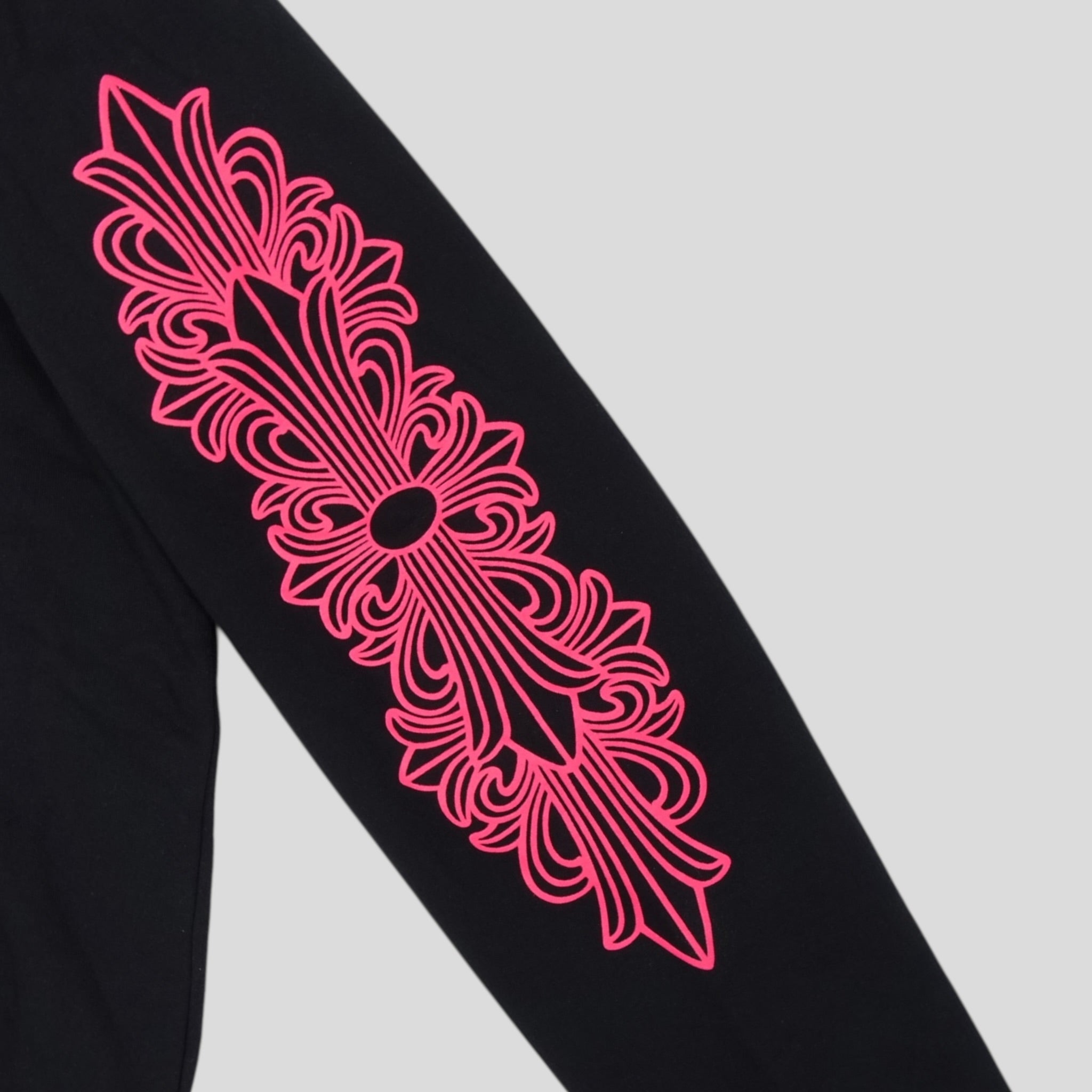 Sweat à capuche zippé Chrome Hearts Horseshoe en noir et rose