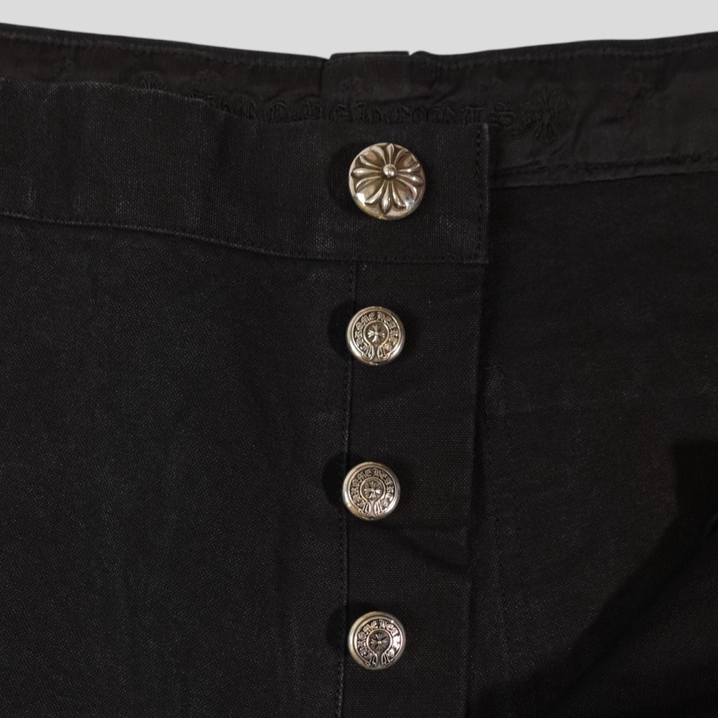 Shorts de charpentier Chrome Hearts 13 Cross Patch noirs