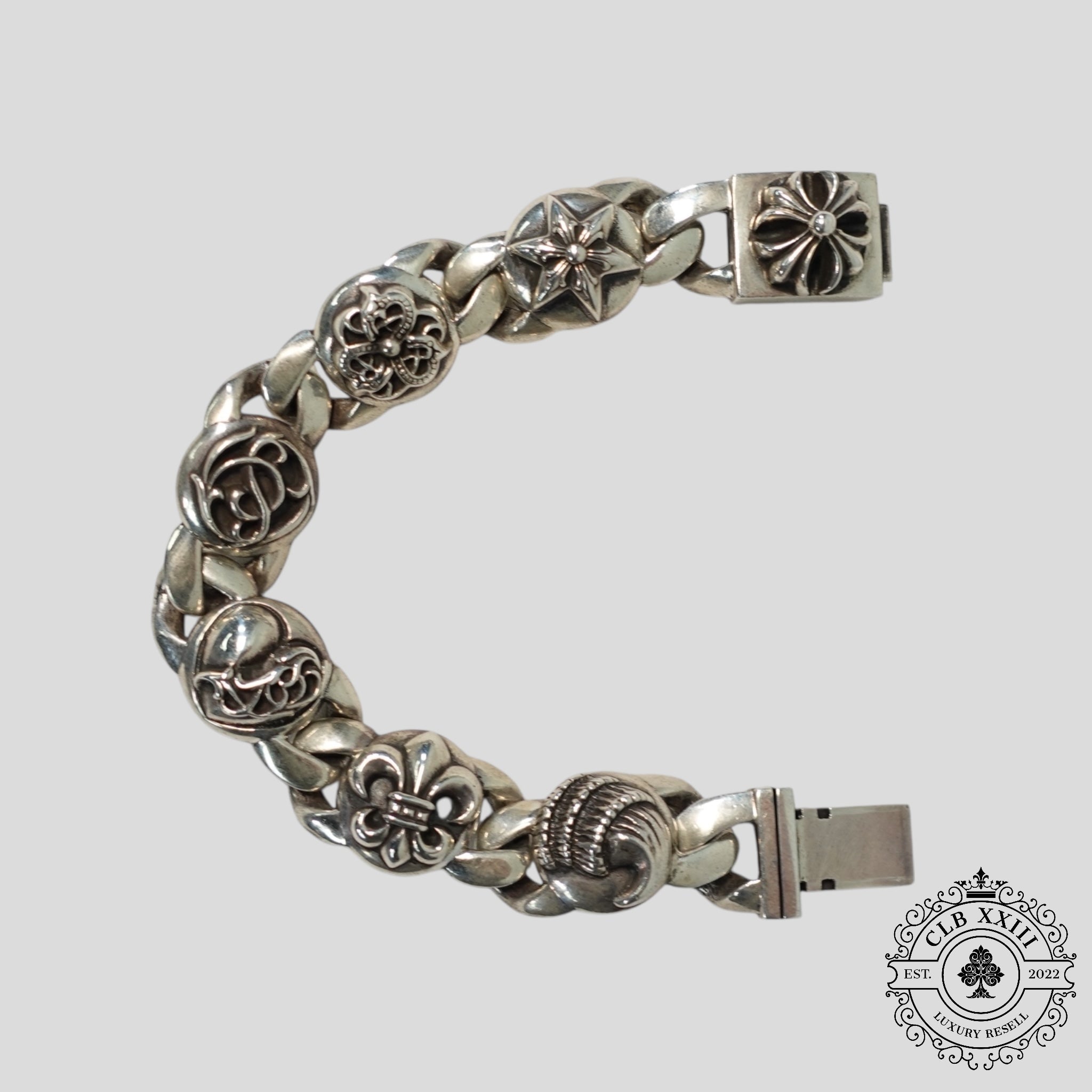 Bracelet Multi-Maillons Chrome Hearts en Argent