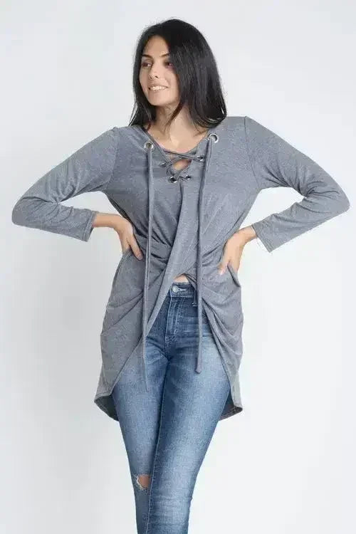 Haut femme à nouer, manches longues