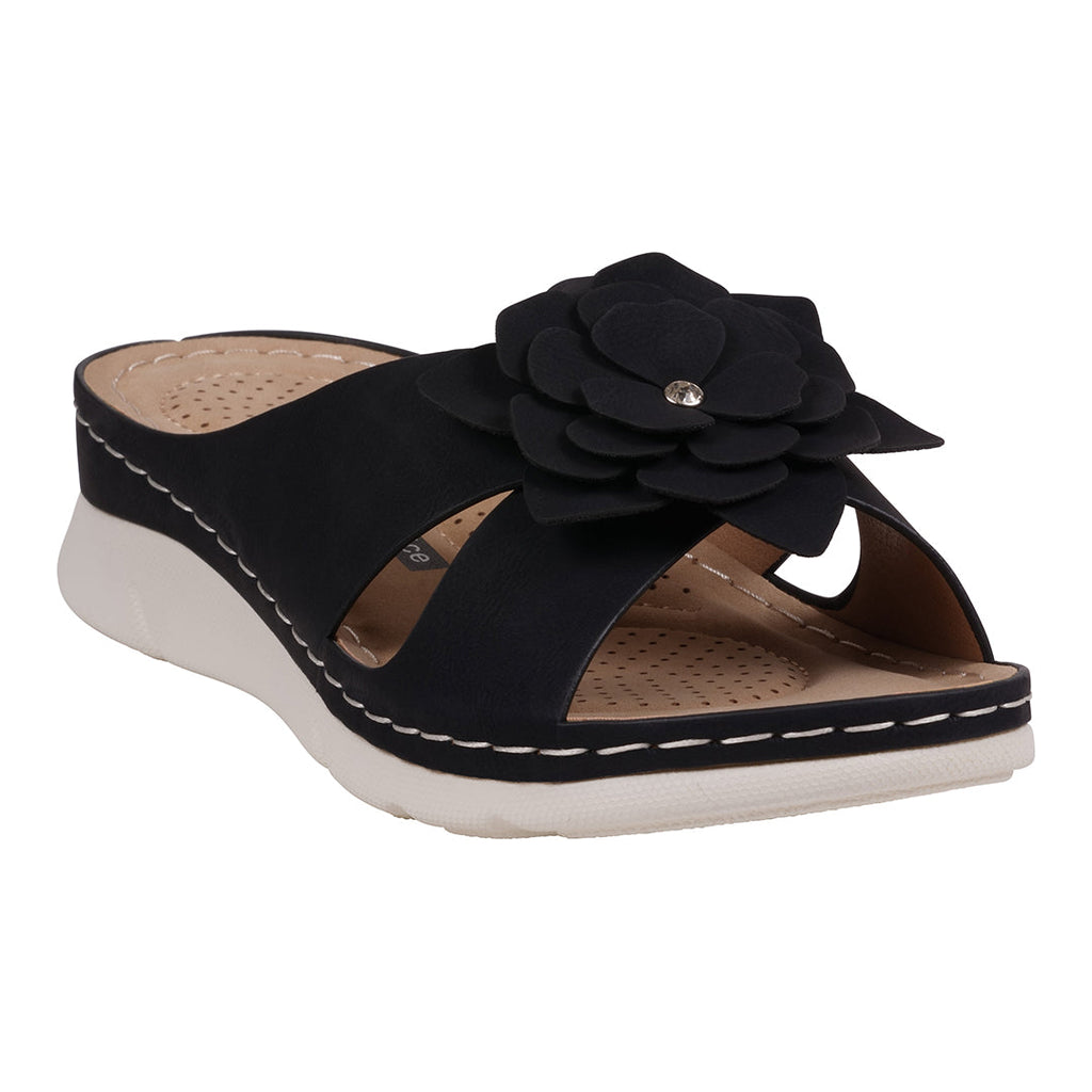 Sandales rembourrées noires Claire pour femme