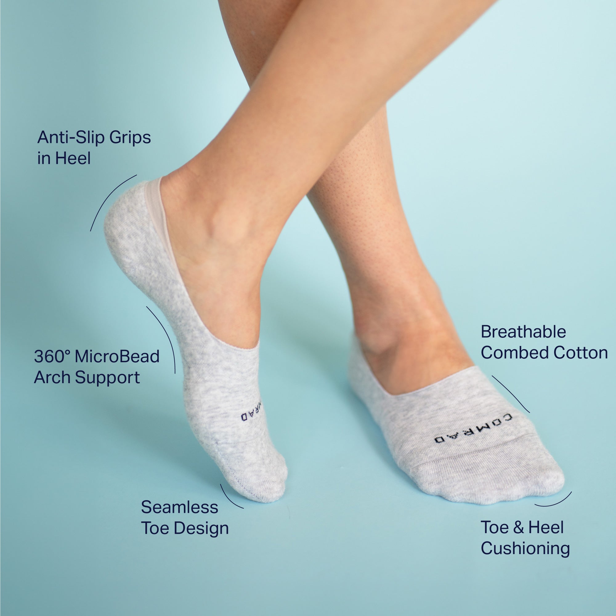 Chaussettes invisibles en coton peigné