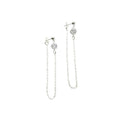 Boucles d'oreilles pendantes en argent sterling avec zircon cubique – Boucles d'oreilles modernes à maillons entrelacés