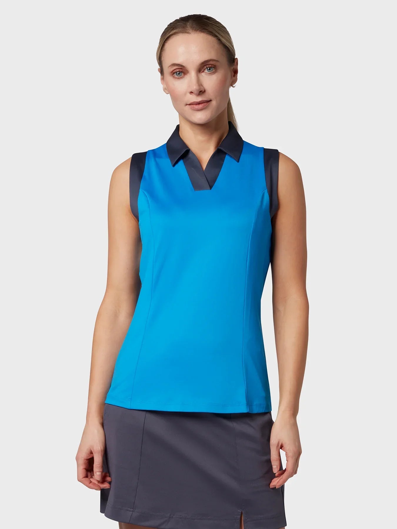 Polo de golf à col en V color block pour femme Callaway