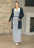 Robe longue en maille rayée Celeste