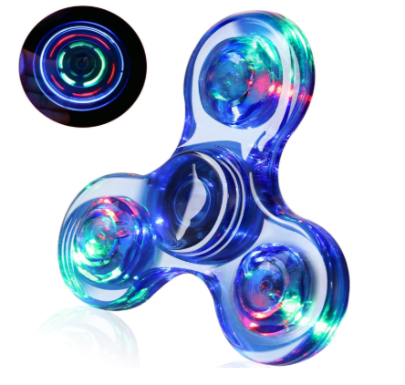 Lot de 3 : Hand Spinner LED – Jouet sensoriel lumineux qui brille dans le noir
