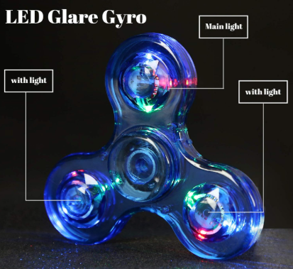 Lot de 3 : Hand Spinner LED – Jouet sensoriel lumineux qui brille dans le noir