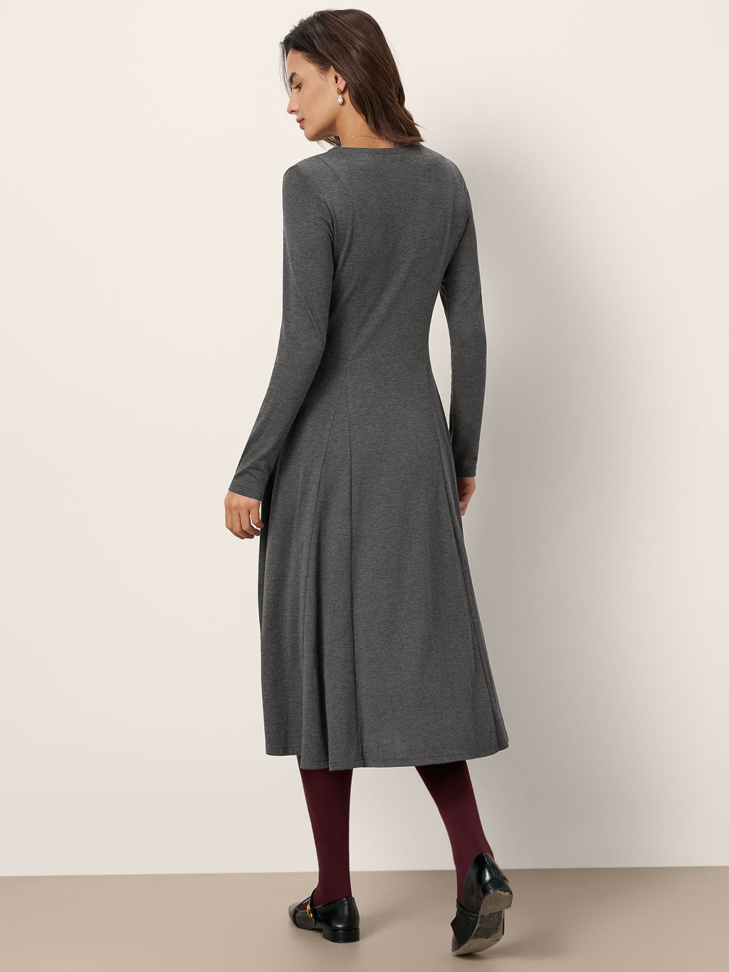 Robe mi-longue en cachemire à panneaux boutonnés BREE